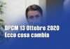 DECRETO DEL PRESIDENTE DEL CONSIGLIO DEI MINISTRI 13 ottobre 2020. Nuove misure anti-covid