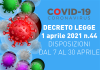 Decreto Legge Covid del 1 aprile 2021