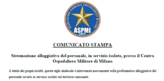 Sistemazione alloggiativa del personale, in servizio isolato, presso il Centro Ospedaliero Militare di Milano