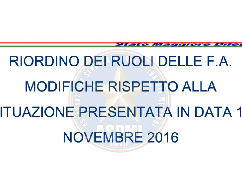 Briefing Riordino dei Ruoli Dicembre 2016