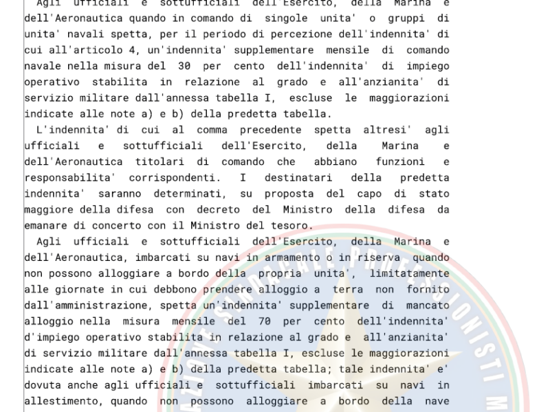 Calcolo Indennità di Comando ex art. 10, comma 2, Legge 23 marzo 1983 n.78